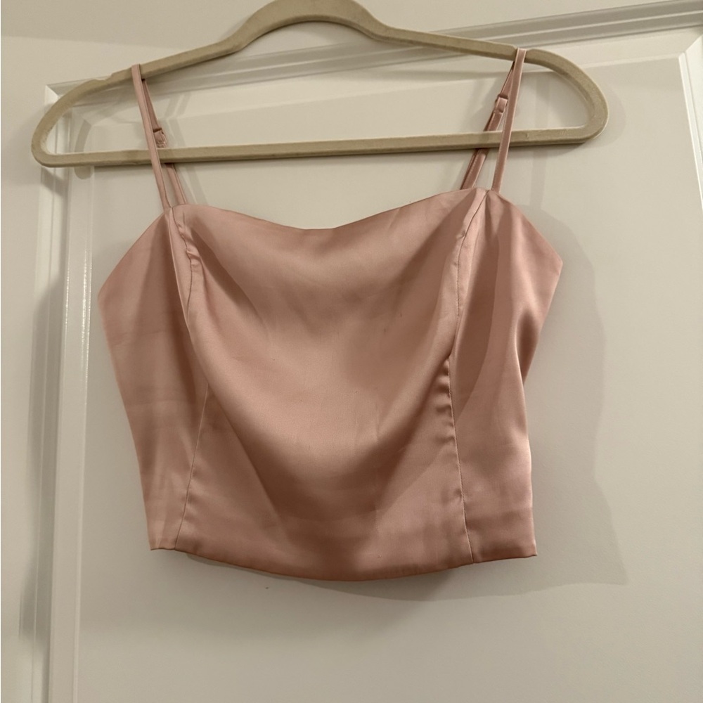 Aritzia Sunday Best Blush Pink Satin Camisole - Picture 3 of 6
